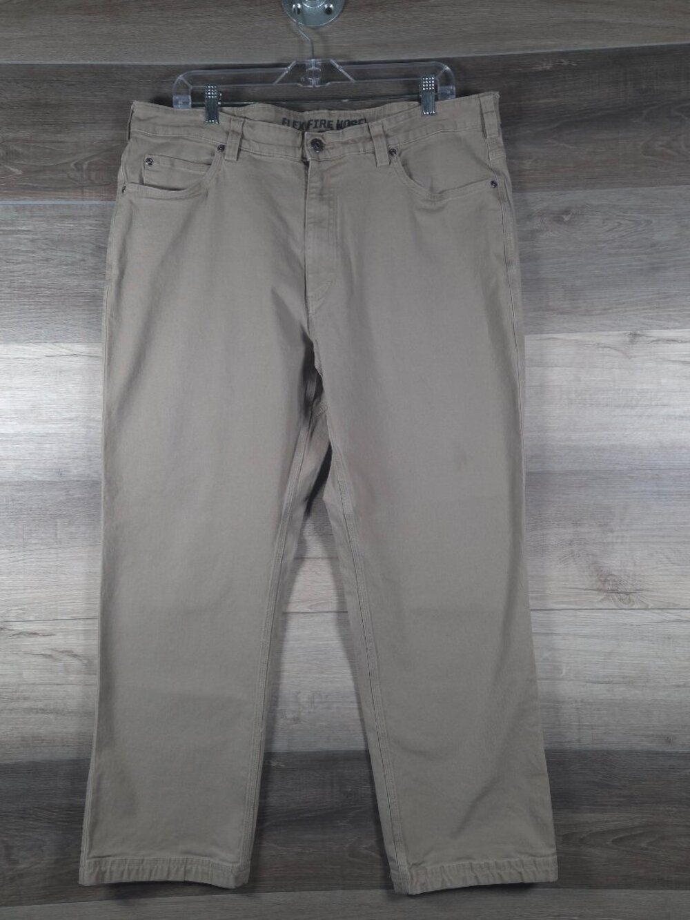 Duluth Trading Flex Fire Hose Khaki Relaxed Fit Work Pants Men's Size 40x30